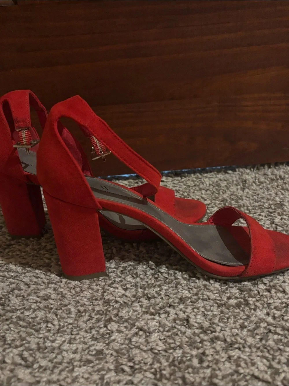 Worthington Red Suede Block Heel Sandals - Women
